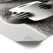 Funny Otter Bad Art Schwarz und Weiß Tier Poster (Ecke)