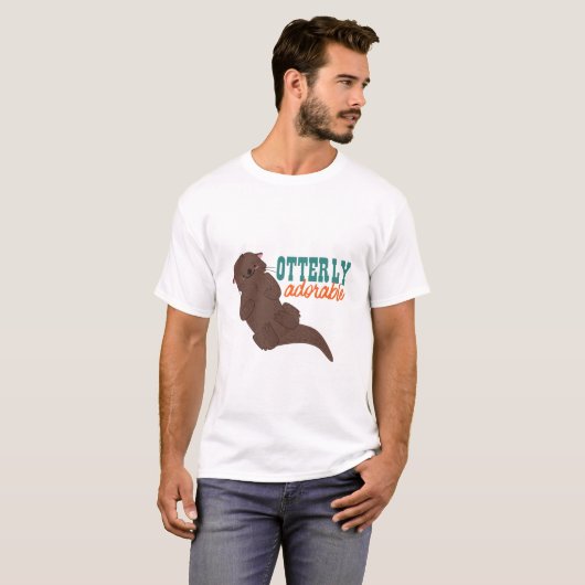 Funny Otter Cartoon Tier atemberaubend schön T-Shirt (Vorne ganz)
