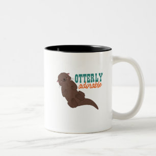Funny Otter Cartoon Tier atemberaubend schön Zweifarbige Tasse
