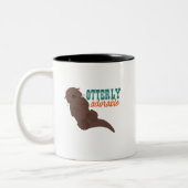 Funny Otter Cartoon Tier atemberaubend schön Zweifarbige Tasse (Links)