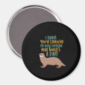 Funny Otter Cartoon Verwirrt mit Dam Beaver Magnet (Vorderseite/Rückseite)