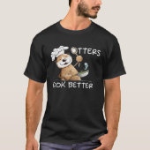 Funny Otter Chef with Frying Pan for Cooking Enthu T-Shirt (Vorderseite)