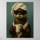 Funny Otter Coffee Art Wellness-Center Day Poster (Vorne)