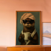 Funny Otter Coffee Art Wellness-Center Day Poster