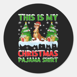 Funny Otter, das ist mein Weihnachts-Pajama Runder Aufkleber