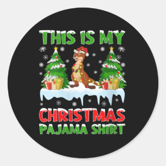 Funny Otter, das ist mein Weihnachts-Pajama Runder Aufkleber