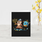 Funny Otter Dreidel Menorah Hanukkah Kids Womens M Karte (Gelbe Blume)