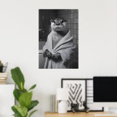 Funny Otter in Bathrobe Print, Bathroom Humor Poster (Heimbüro)