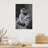 Funny Otter in Bathrobe Print, Bathroom Humor Poster (Küche)