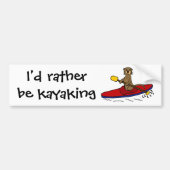 Funny Otter Kayaking Autoaufkleber (Vorne)