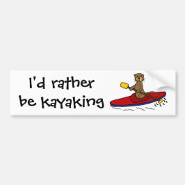 Funny Otter Kayaking Autoaufkleber