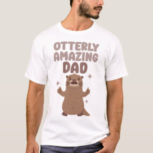 Funny Otter mit Mustache Phantastischen Vater Puff T-Shirt