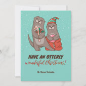 Funny Otter Pun Winterurlaub Frohe Weihnachten (Vorderseite)