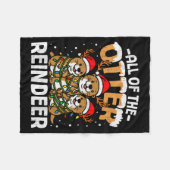 Funny Otter Reindeer Santa Christmas Animal Pun Xm Fleecedecke (Vorderseite (Horizontal))