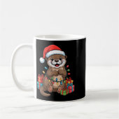 Funny Otter Santa Hat Animals Lovers Ugly Christma Kaffeetasse (Links)