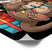 Funny Otter Santa Hat Animals Lovers Ugly Christma Poster (Ecke)