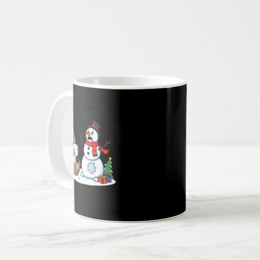 Funny Otter Snowman Christmas Tree Xmas Womens Men Kaffeetasse (Vorderseite Links)