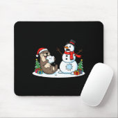Funny Otter Snowman Christmas Tree Xmas Womens Men Mousepad (Mit Mouse)