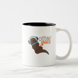 Funny Otter Space Tier Cartoon und Spaß Zweifarbige Tasse