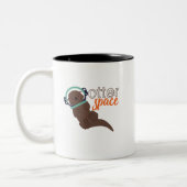 Funny Otter Space Tier Cartoon und Spaß Zweifarbige Tasse (Links)