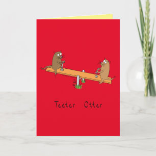Funny Otter Teeter Totter Kids Karte