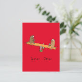 Funny Otter Teeter Totter Kids Postkarte (Stehend Vorderseite)