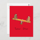 Funny Otter Teeter Totter Kids Postkarte (Vorne/Hinten)