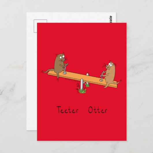 Funny Otter Teeter Totter Kids Postkarte (Vorne/Hinten)