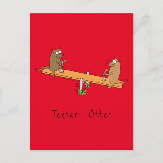 Funny Otter Teeter Totter Kids Postkarte (Vorderseite)