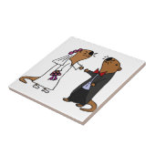 Funny Otter Wedding Cartoon Fliese (Seite)