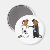 Funny Otter Wedding Cartoon Magnet (Vorderseite/Rückseite)