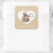 Funny Otterly Adororable Niedlich Otter Animal Buc Quadratischer Aufkleber (Tasche)
