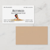 Funny Out Business Cartoon Frauenruhestand Visitenkarte (Vorne/Hinten)