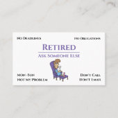 Funny Out Business Cartoon Frauenruhestand Visitenkarte (Vorderseite)