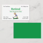 Funny Out Business Retirement Man Golfing Visitenkarte (Vorne/Hinten)