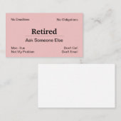 Funny Out of Business Retirement Visitenkarte (Vorne/Hinten)