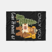 Funny Outdoor Bear Wild Number Six Seven Pun Fleecedecke (Vorderseite (Horizontal))