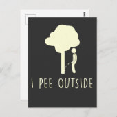 Funny Outdoor Pee Camping Spaß Tree Pee Camper Postkarte (Vorne/Hinten)