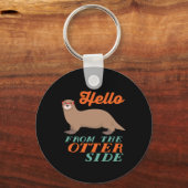 Funny Outer Space Animal Hallo von der anderen Sei Schlüsselanhänger (Vorderseite)