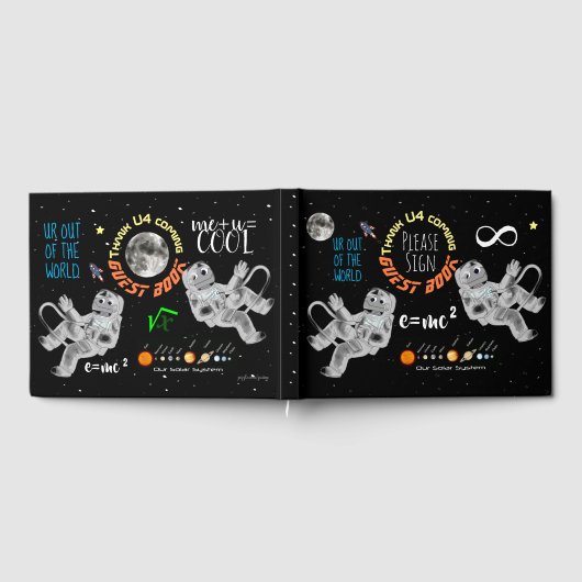 Funny Outer Space Math Science Geek Astronauten Gästebuch (Voll)