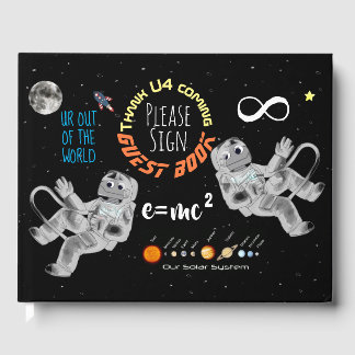 Funny Outer Space Math Science Geek Astronauten Gästebuch