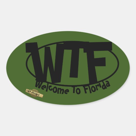 Funny Oval Aufkleber "Welcome to Florida" (Vorderseite)