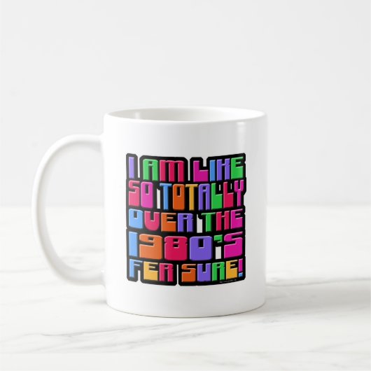 Funny Over Achtzig Flashback Motto Kunst Kaffeetasse (Links)