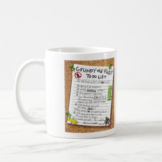 Funny Over Hill Birtday Gift - Grumpy Alte Furz Kaffeetasse (Links)