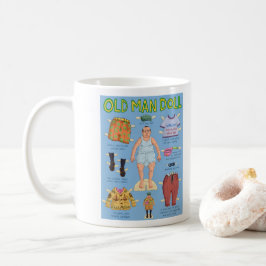 FUNNY Over the Hill - Alte MAN Paper Doll. Kaffeetasse