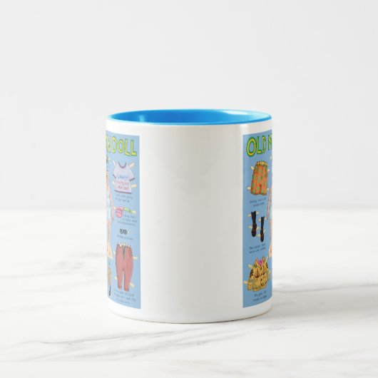 FUNNY Over the Hill - Alte MAN Paper Doll. Zweifarbige Tasse (Mittel)