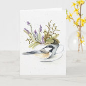 Funny Over the Hill Birthday Card - Chickadee Bird Karte (Gelbe Blume)