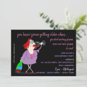 FUNNY Over the Hill Birthday Einladungen - 50. Fra (Stehend Vorderseite)