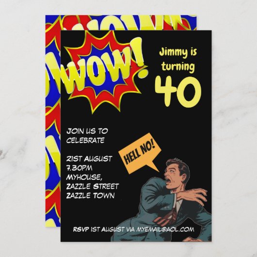 FUNNY Over the Hill Birthday Invites - JEDER ALTER Einladung (Vorne/Hinten)