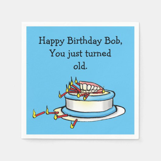 Funny Over the Hill Birthday Napkins Serviette (Vorderseite)